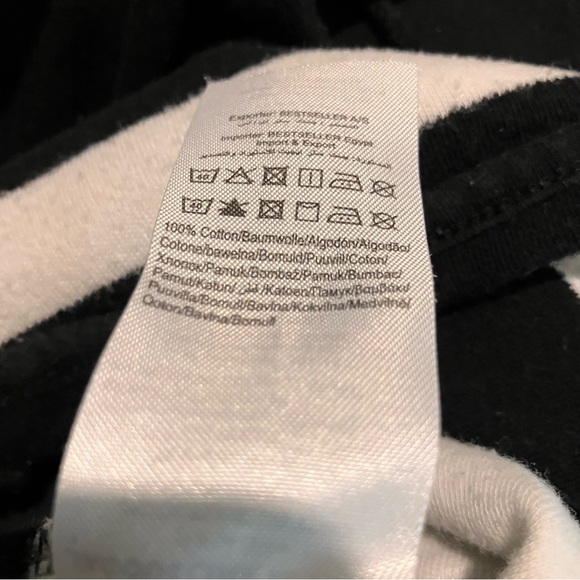 Jacqueline De Young Black and White Striped Turtle Neck Cotton Sweater Dress XS - Picture 13 of 13